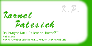 kornel palesich business card